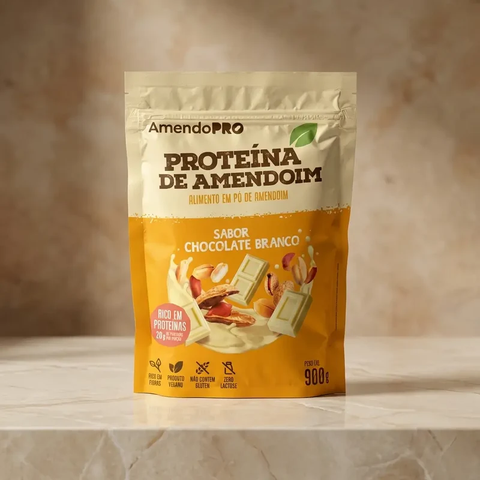 Proteína de Amendoim - Chocolate Branco - 900g
