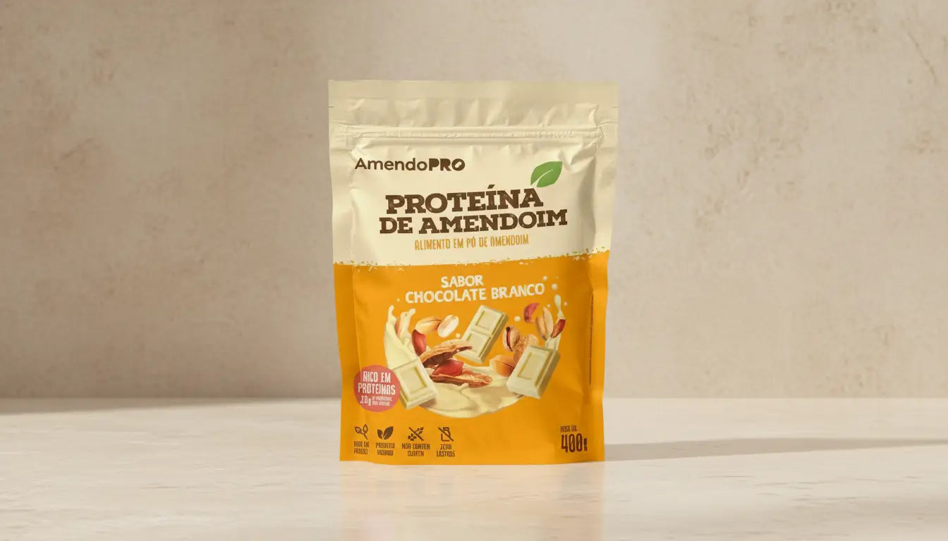amenoiro★  Proteína de Amendoim - Chocolate Branco - 400g – AmendoPRO