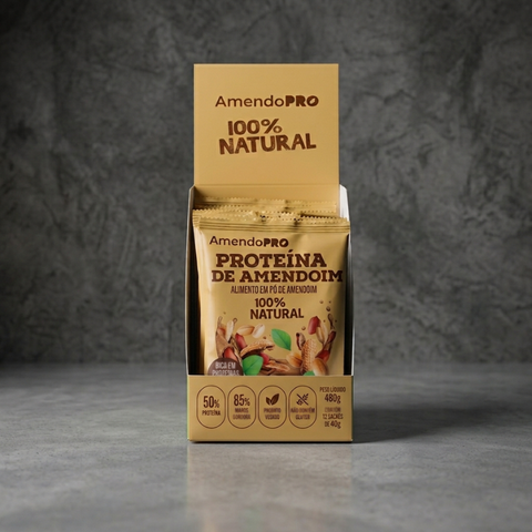 Proteína de Amendoim - 100% Natural 480g (Display com 12 Sachês de 40g)