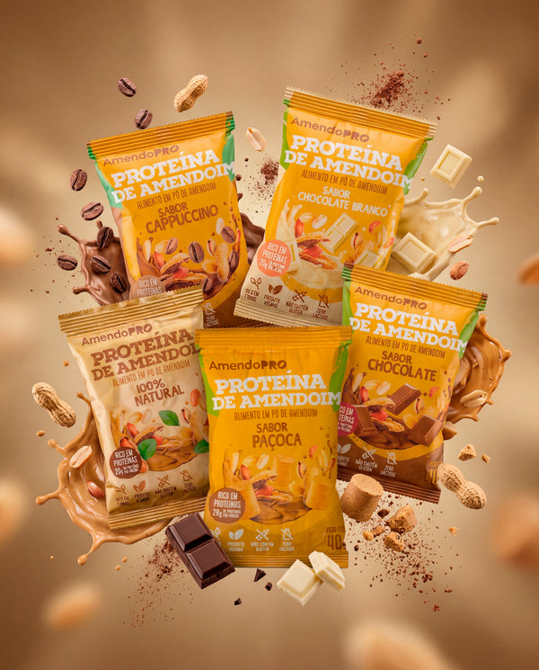 Proteína de Amendoim - Caixa surpresa 280g (Display com 7 Sachês de 40g)