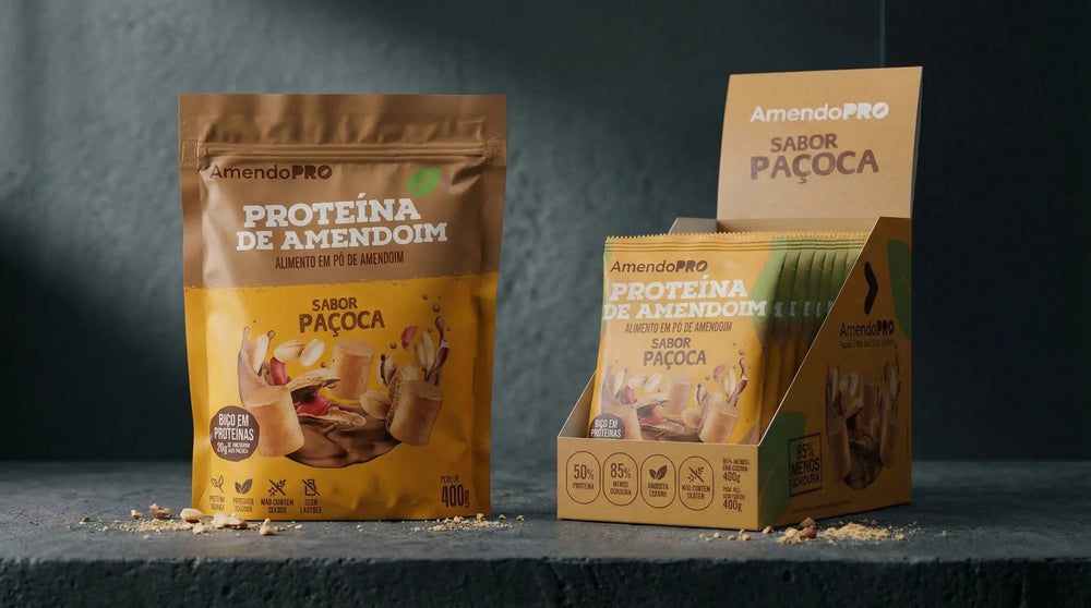 Proteína de Amendoim | Combo Paçoca 400g + Paçoca 480g (Display)