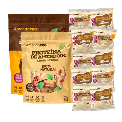 Kit Afiliado: Proteína de Amendoim | Chocolate e 100% Natural 400g + Amostras 30g