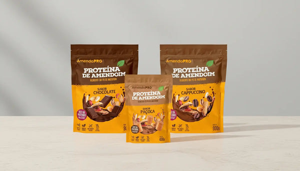 Proteína de Amendoim | Combo Cappuccino 900g + Chocolate 400g e Paçoca 400g