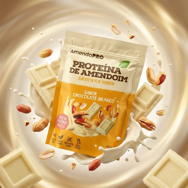 Proteína de Amendoim - Chocolate Branco - 900g