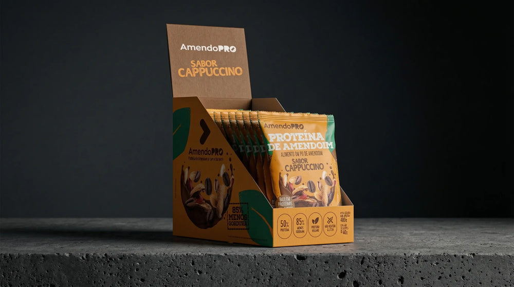 Proteína de Amendoim - Cappuccino 480g (Display com 12 Sachês de 40g)