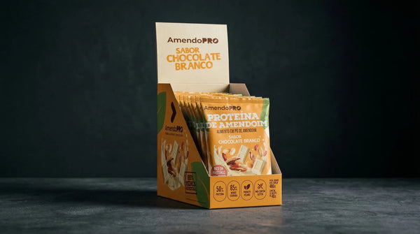 Proteína de Amendoim - Chocolate branco 480g (Display com 12 Sachês de 40g)