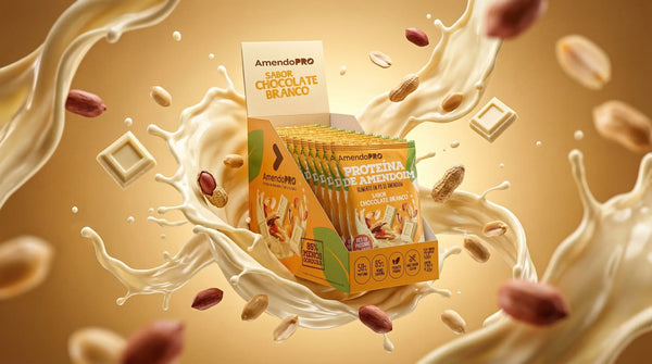 Proteína de Amendoim - Chocolate branco 480g (Display com 12 Sachês de 40g)