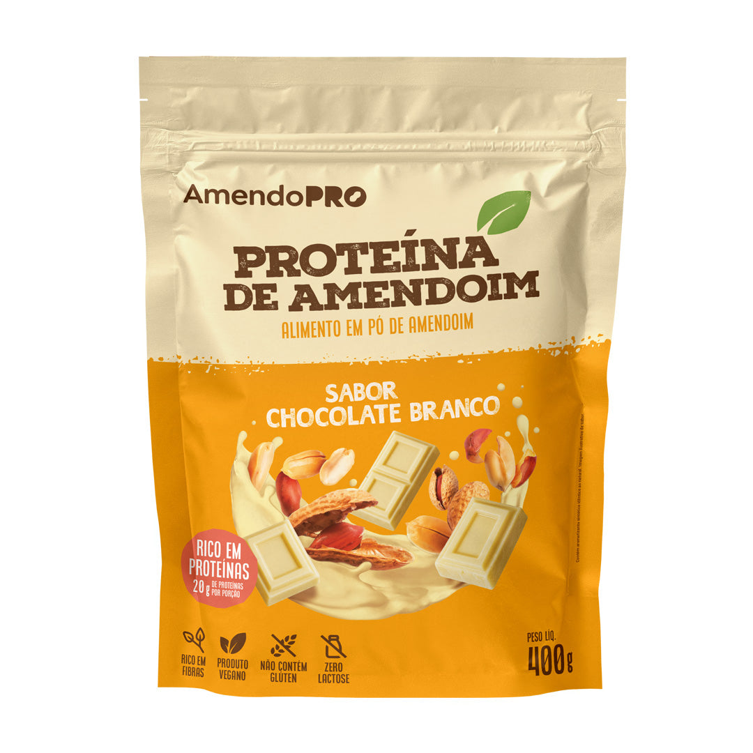 Proteína de Amendoim - Chocolate Branco - 400g