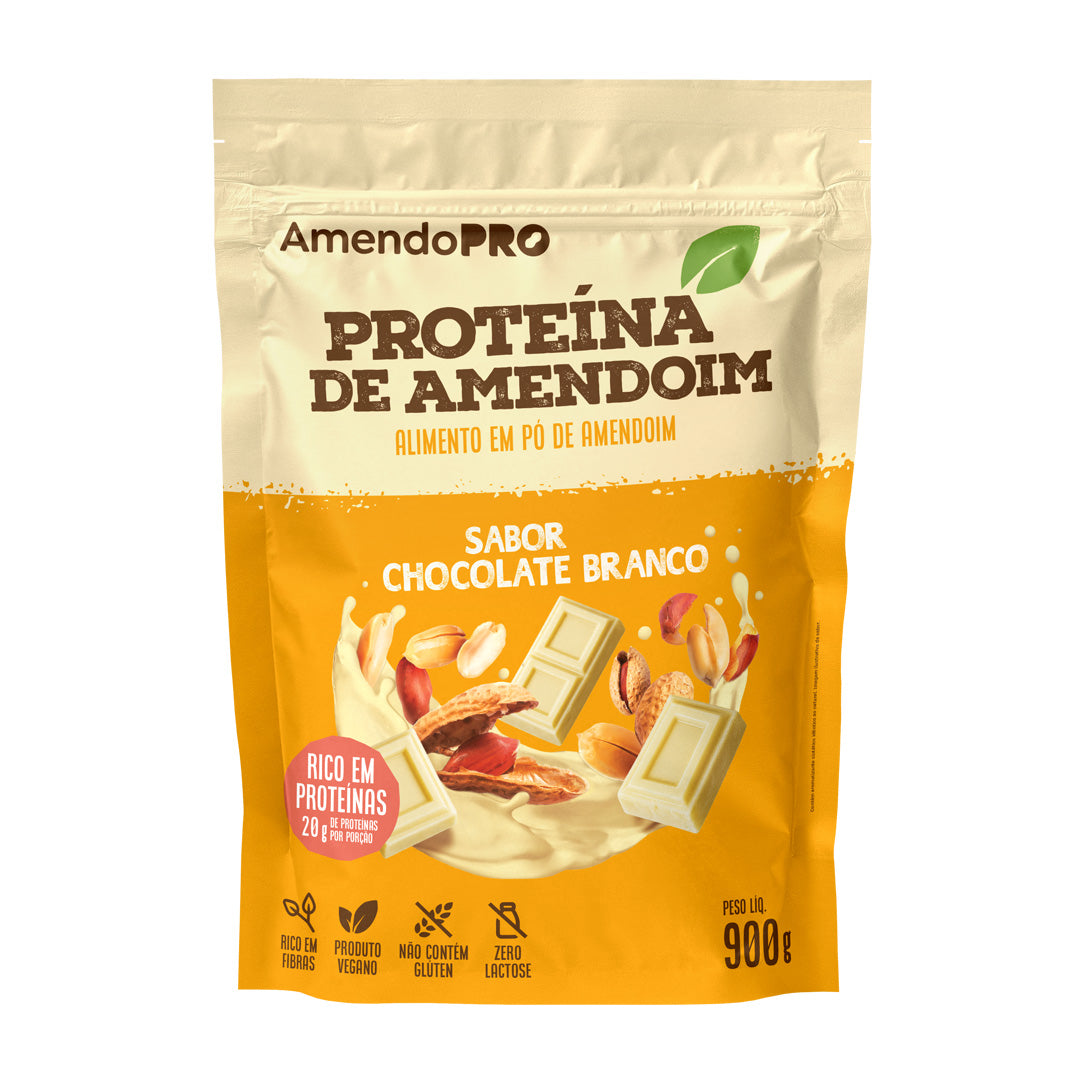 Proteína de Amendoim - Chocolate Branco - 900g